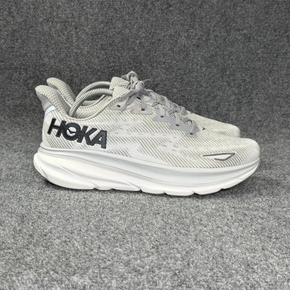 Hoka Clifton 9 Running Shoes Men 11.5 Harbor Mist Grey Athletic Training Sneaker